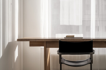 Contemporary interior of room with light walls