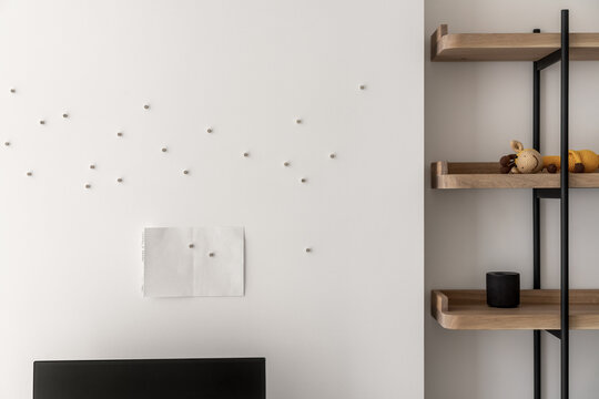 Contemporary interior of room with light walls