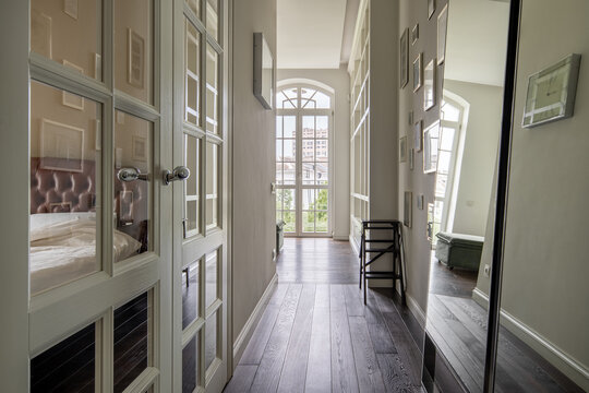 Interior in modern style with light walls
