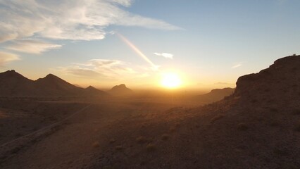 sunset over the mountains