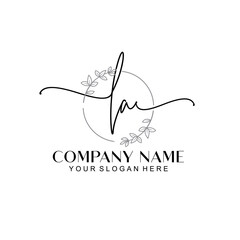 LA signature logo template vector