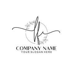 LF signature logo template vector