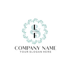 LF Beauty vector initial logo
