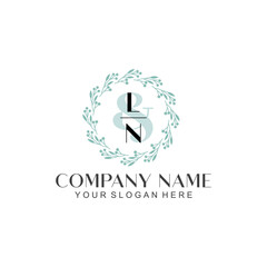 LN Beauty vector initial logo