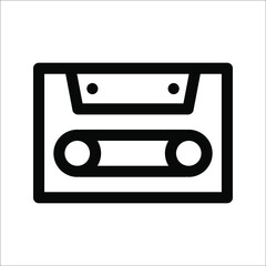 Audio cassette tape isolated vector old music retro player icon Vector Illustration on white background (100 kecocokan)