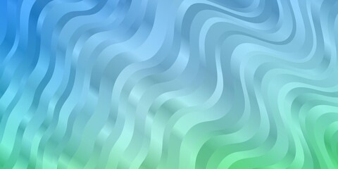 Light Blue, Green vector background with curves. - obrazy, fototapety, plakaty