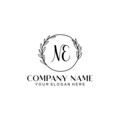 NE Beauty vector initial logo