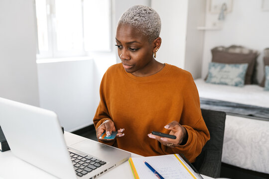 Freelancer making online purchases during work
