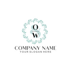 OW Beauty vector initial logo