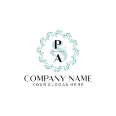 PA Beauty vector initial logo
