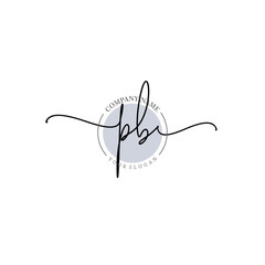 PB signature logo template vector
