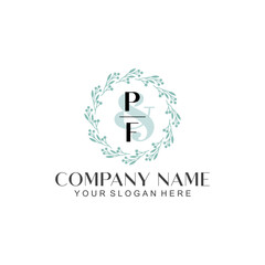 PF Beauty vector initial logo