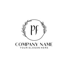 PF Beauty vector initial logo