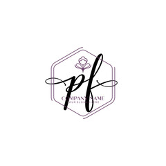 Fototapeta na wymiar PF signature logo template vector