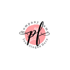 PF signature logo template vector