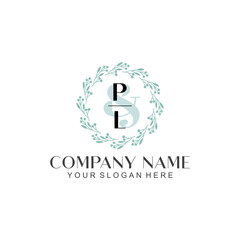 PL Beauty vector initial logo