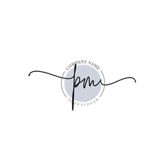 Obraz premium PM signature logo template vector