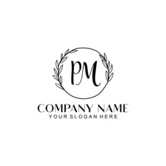 PM Beauty vector initial logo