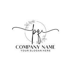 PQ signature logo template vector