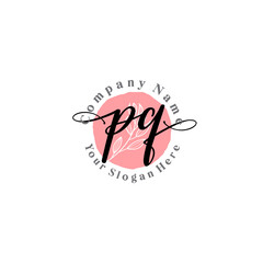 PQ signature logo template vector