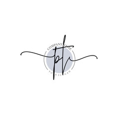PT signature logo template vector