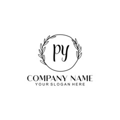 PY Beauty vector initial logo