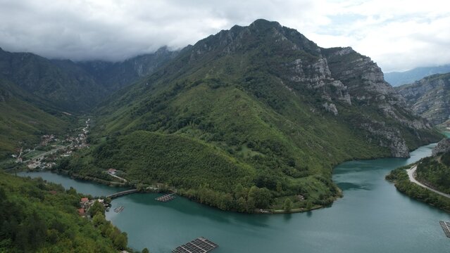 Aerial Natural View Jablanica's Landscape, Bosnia and Herzegovina