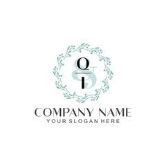 QI Beauty vector initial logo