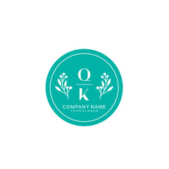 QK Beauty vector initial logo