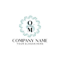QM Beauty vector initial logo
