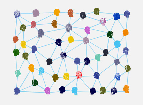 People Connecting Colorful Network