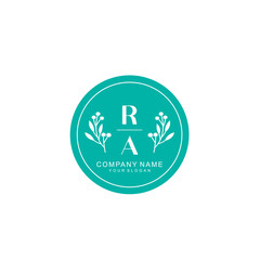 RA Beauty vector initial logo
