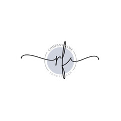 RF signature logo template vector