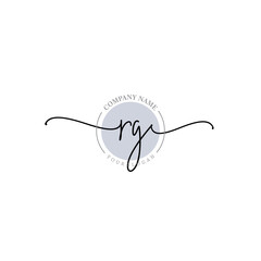 RG signature logo template vector