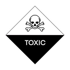 Toxic  symbol is used to warn of hazards