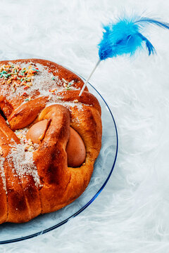 traditional mona de pascua, a spanish easter cake