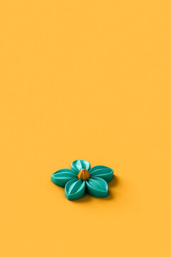 Blue abstract flower with copy space.