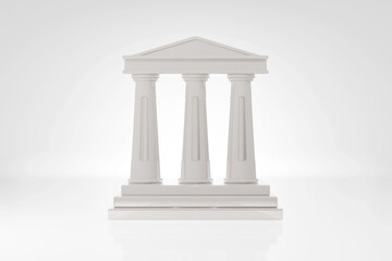 Obraz premium 3D Illustration online icon.Online Corporate identity shop,icon Museum,architecture and Bank.Concept with floating elements.Social advertising.Icon 3d design.3D render.