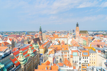 Naklejka na ściany i meble roofs of Wroclaw