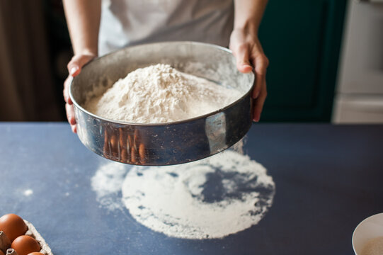 Sifting flour