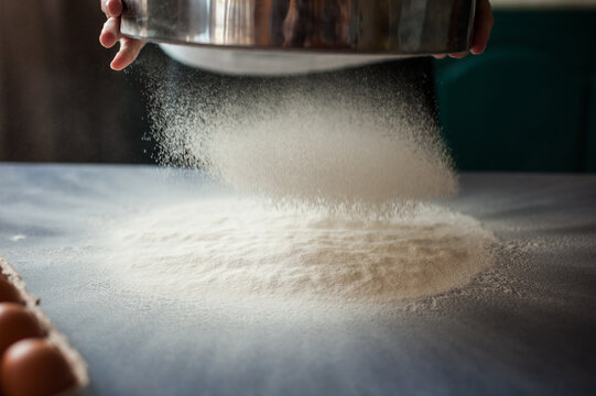 Sifting flour