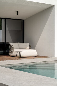 Modern country house with open swimming pool