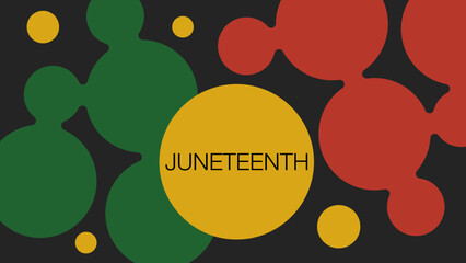 Juneteenth National Independence Day abstract red, yellow, green and black banner