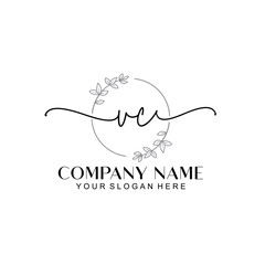 VC signature logo template vector