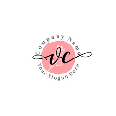 VC signature logo template vector