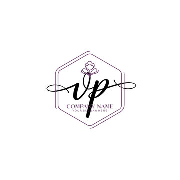 VP signature logo template vector