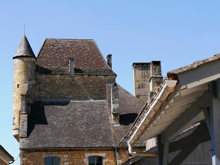 Ancien hôtel du Gouverneur du village médiéval et fortifié de Domme en Dordogne. Plus beau village de France en Périgord noir