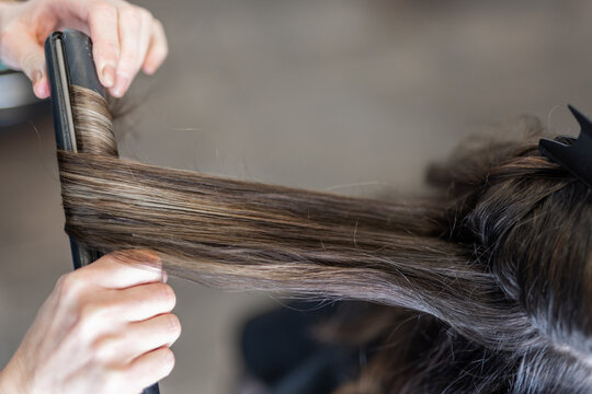 Hairdresser making a hairstyle 