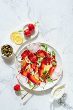 scandinavian Gravadlax, cured salmon