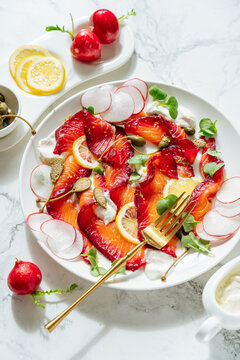 scandinavian Gravadlax, cured salmon